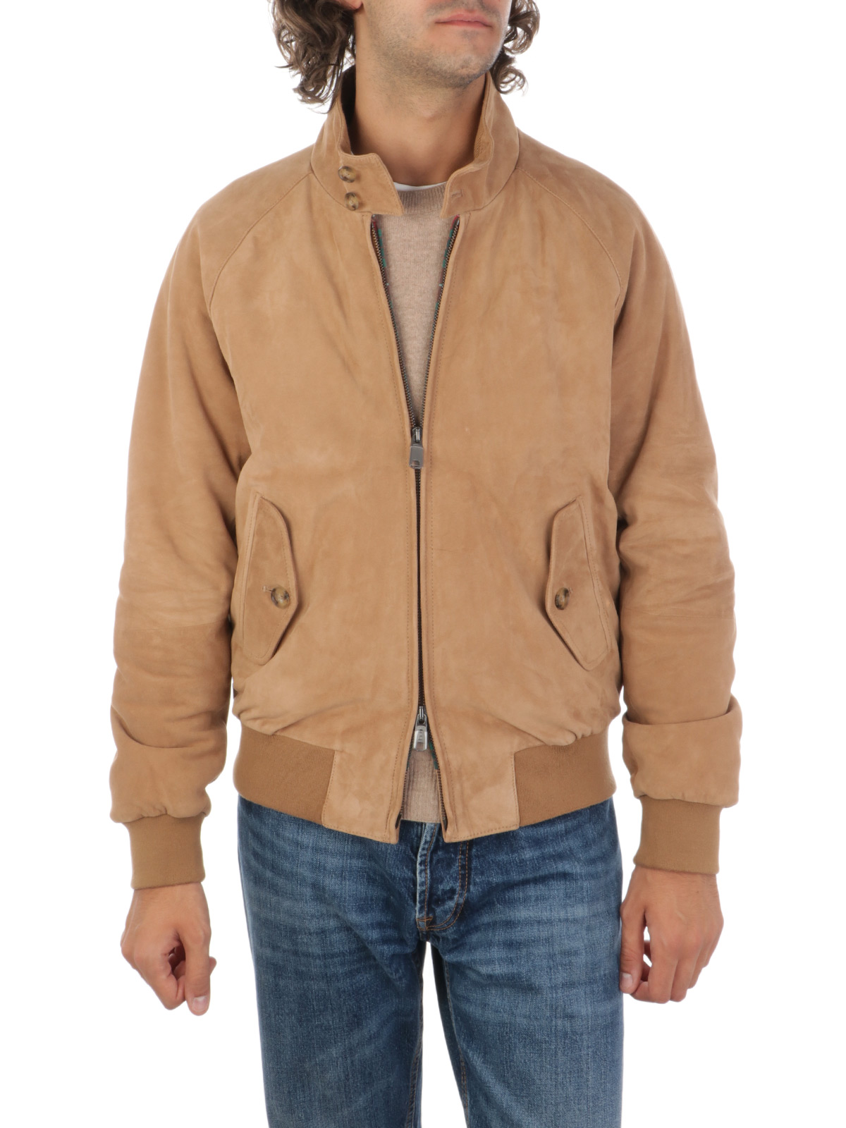 BARACUTA Men s G9 Suede Harrington Jacket Tobacco BRCPS0990 UT2623 Botta B Online Store