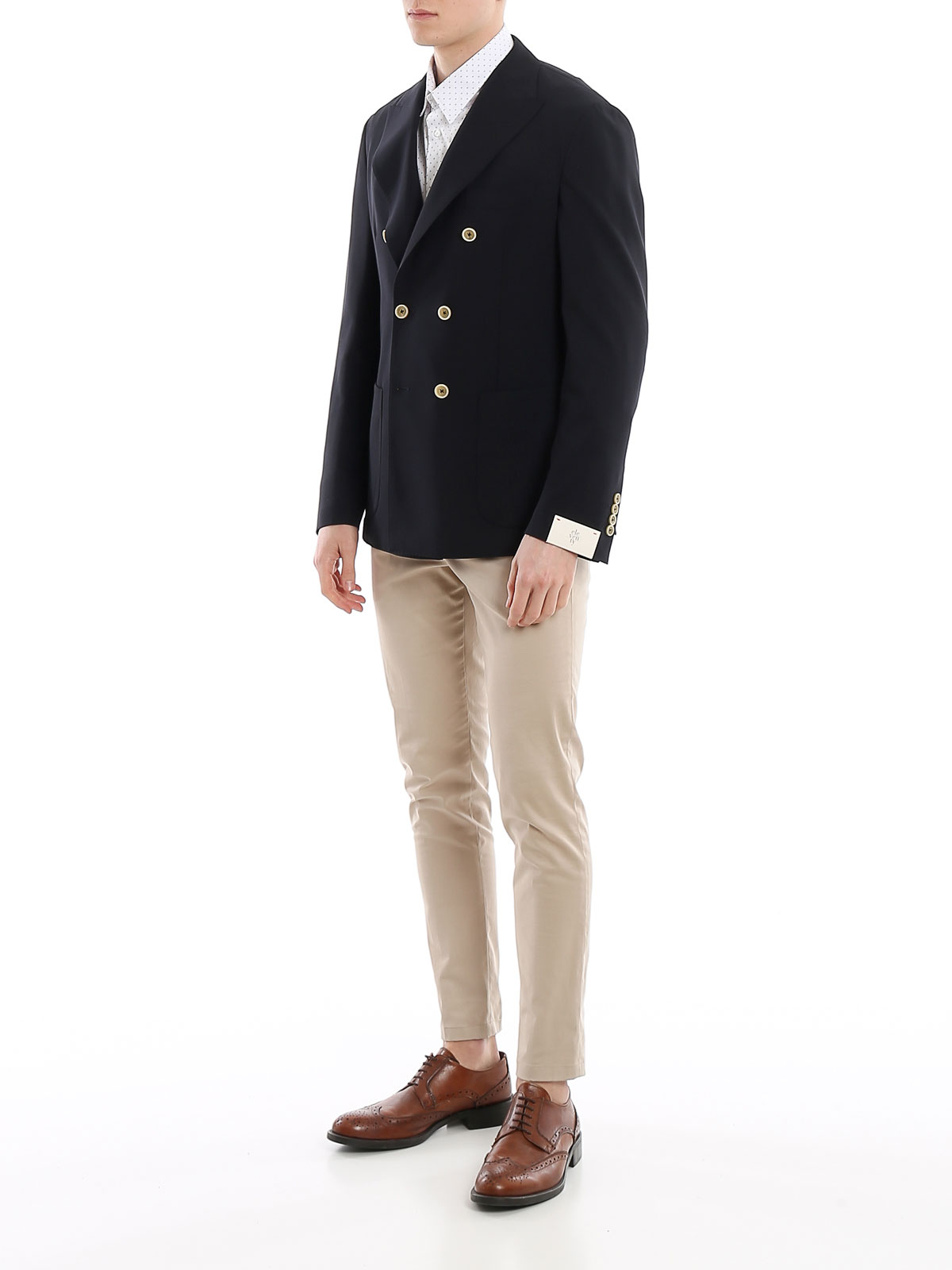 ELEVENTY Giacca Uomo Doppiopetto in Lana Blu Scuro | A70GIAA04TES0A053 |  Botta \u0026 B Abbigliamento