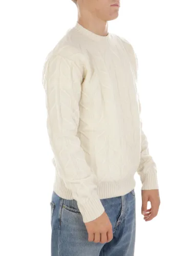 Picture of ALTEA | Men's Cable Knit Sweater in Wool and Cashmere