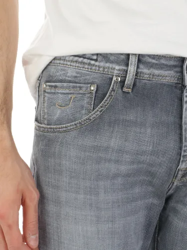 Picture of JACOB COHEN | Men's Slim Scott Trousers in Cotton