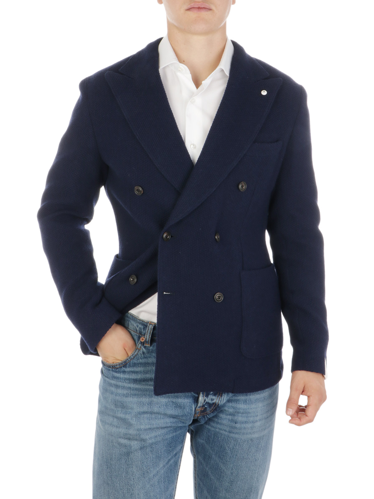 Picture of LBM 1911 | Men's Double-Breasted Honeycomb Blazer