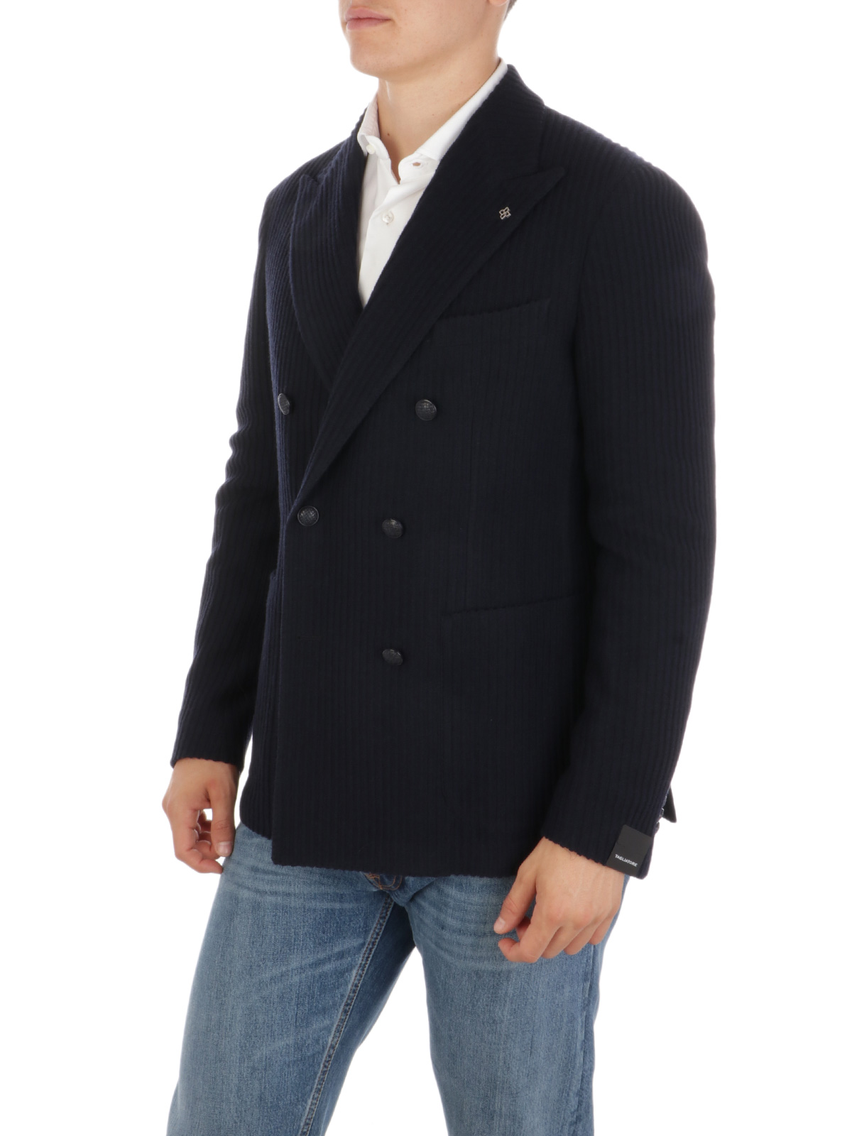 Picture of TAGLIATORE | Men's Double-Breasted Ribbed Wool Blazer