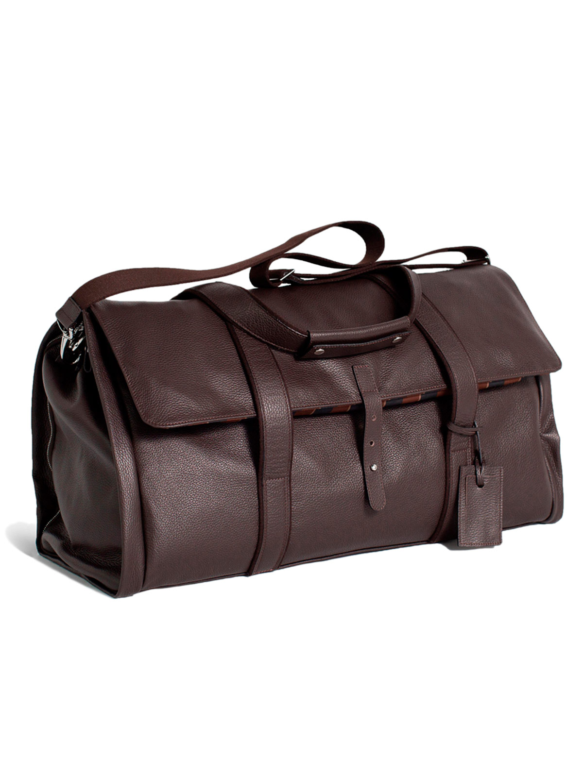 LUDOVICO MARABOTTO | Borsone Reginald con Porta Abiti Brown/Regimental |  LM_REGINALD | Botta \u0026 B Abbigliamento