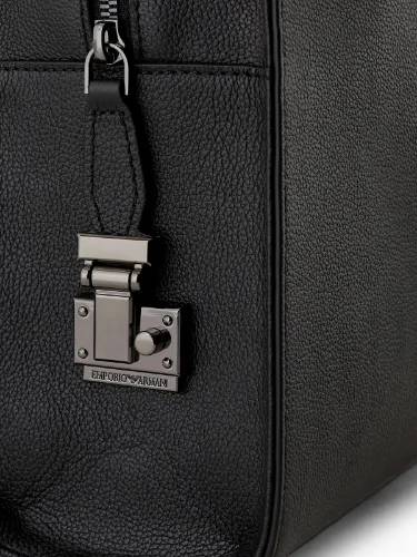 Picture of EMPORIO ARMANI | Men's Briefcase in Tumbled Leather