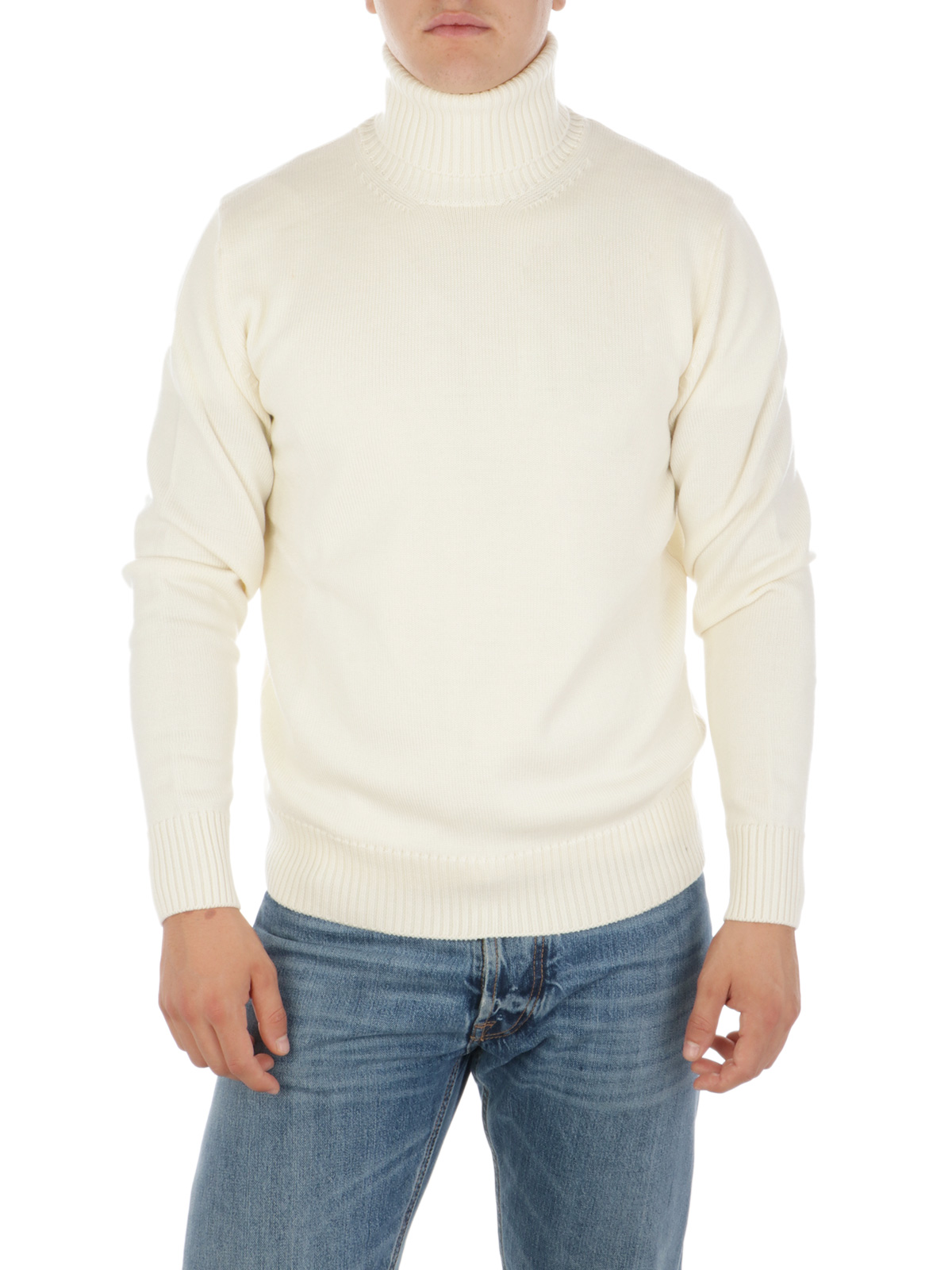 Virgin Wool Turtleneck Sweater Cream 