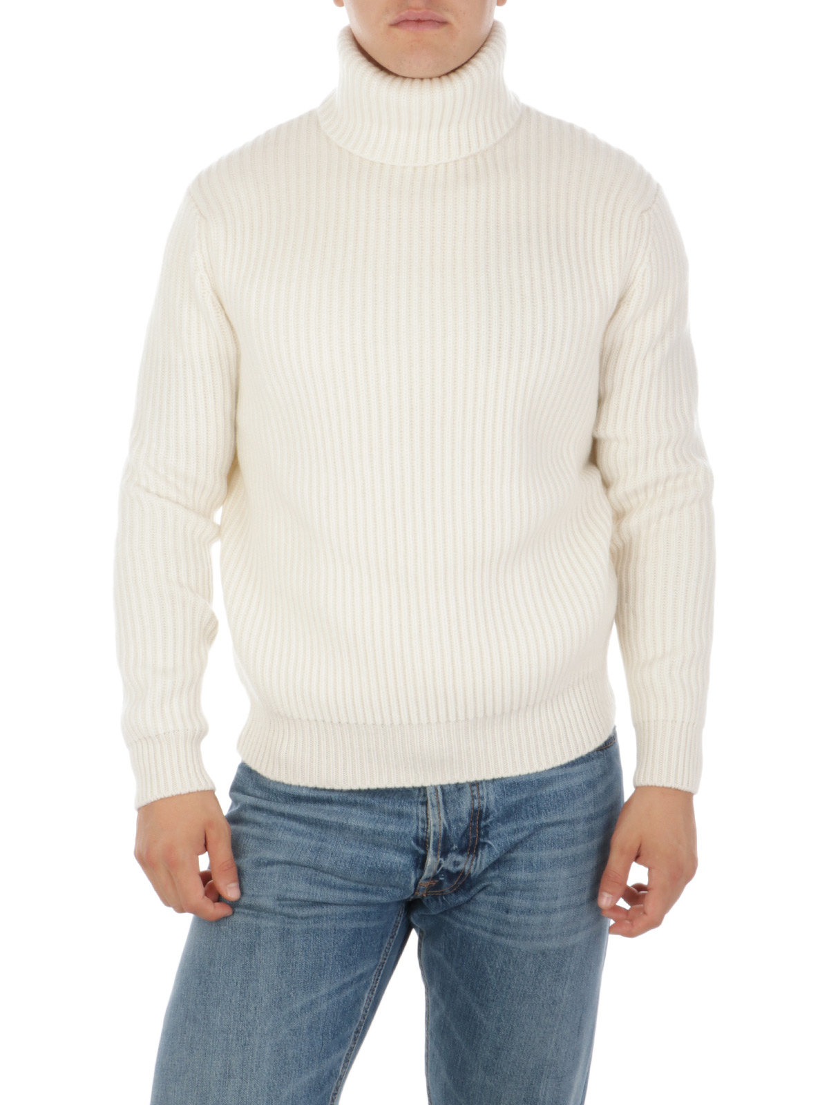 Ribbed Cashmere Turtleneck Sweater 
