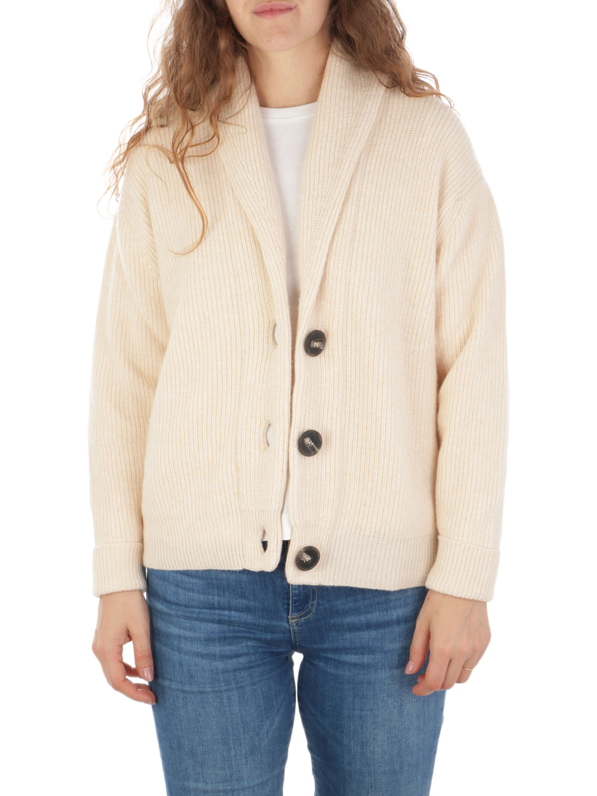 MIA Cardigan Donna in Lana e Cashmere Panna, PA244