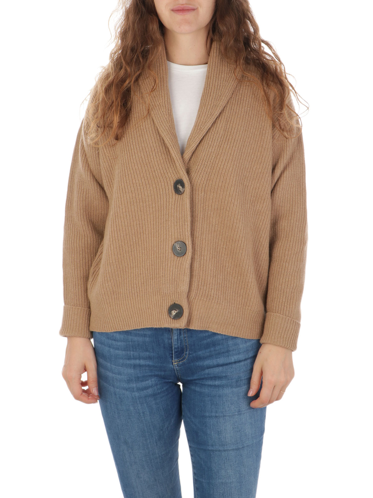 MIA Cardigan Donna in Lana e Cashmere Cammello, PA244