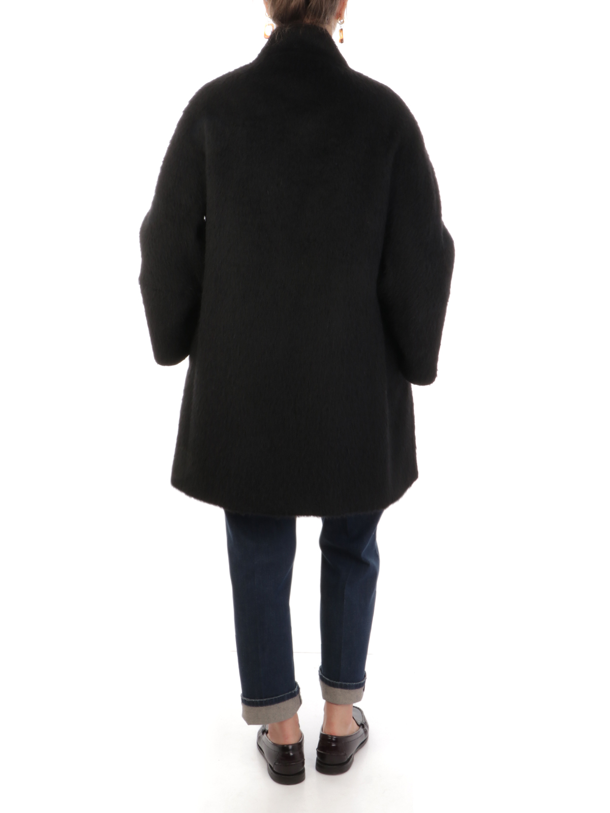 Cinzia rocca stand collar wool & cashmere clearance coat