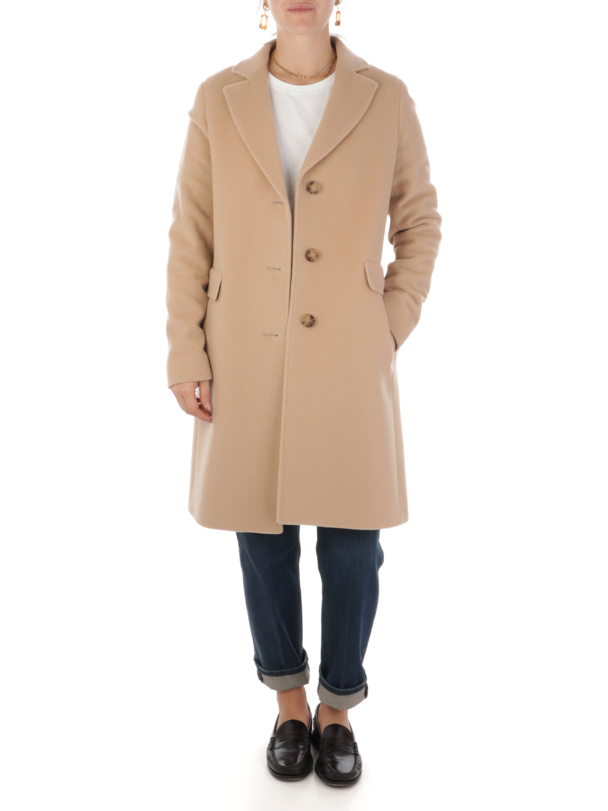 CINZIA ROCCA Cappotto Donna in Lana e Cashmere Cammello