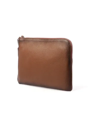 Picture of ALBERTO LUTI | Men's Aged Leather Clutch Bag