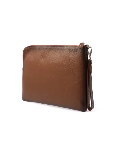 Picture of ALBERTO LUTI | Men's Aged Leather Clutch Bag