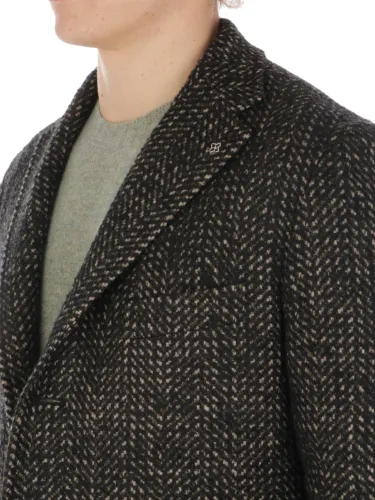 Picture of TAGLIATORE | Men's Harringbone Wool Coat