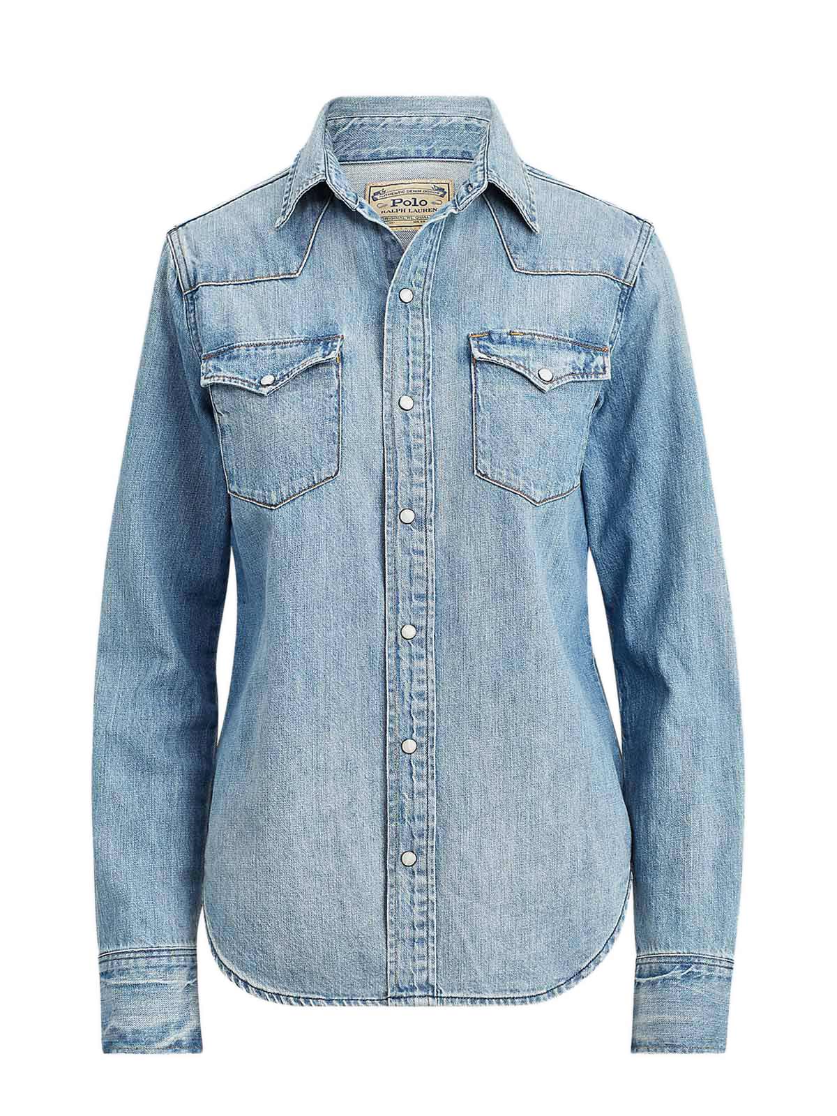 women's polo denim shirt