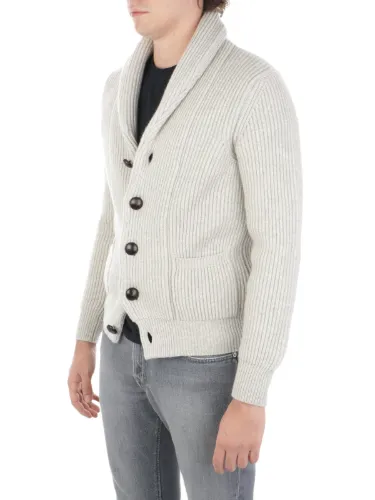 Picture of MAGAZZINO RICAMBI | Men's Cashmere and Wool Shawl Cardigan