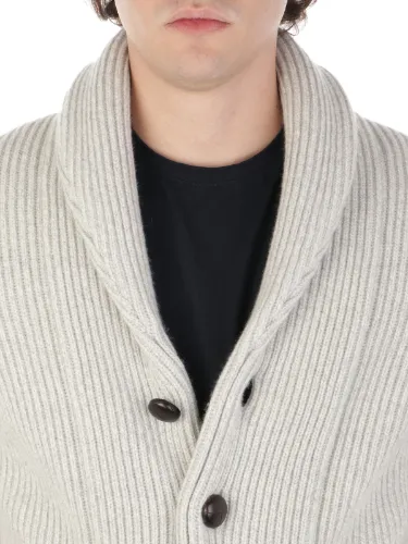 Picture of MAGAZZINO RICAMBI | Men's Cashmere and Wool Shawl Cardigan