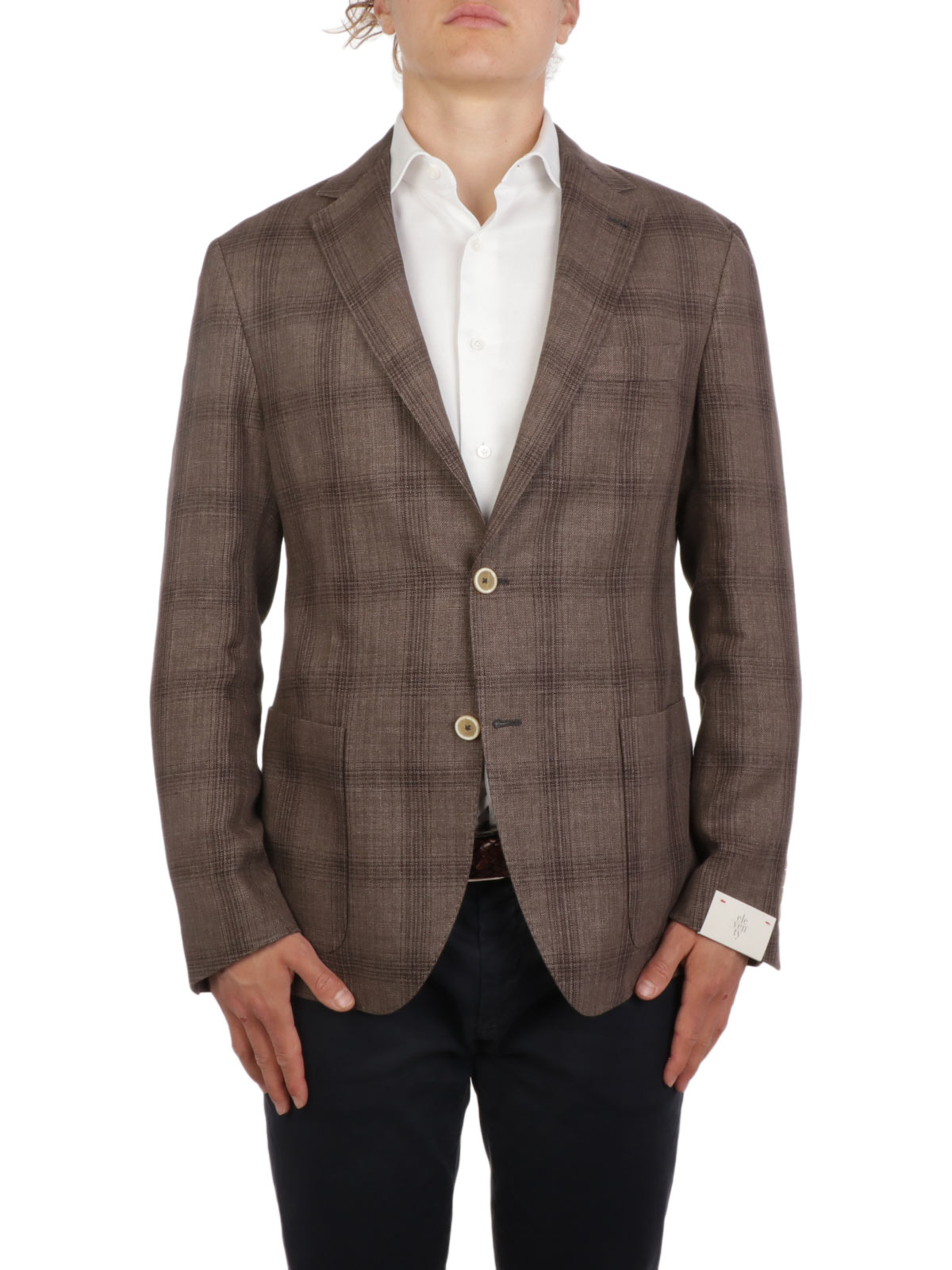 ELEVENTY Giacca Uomo in Cotone e Lino Marrone | A70GIAA04TES0A046 | Botta \u0026  B Abbigliamento