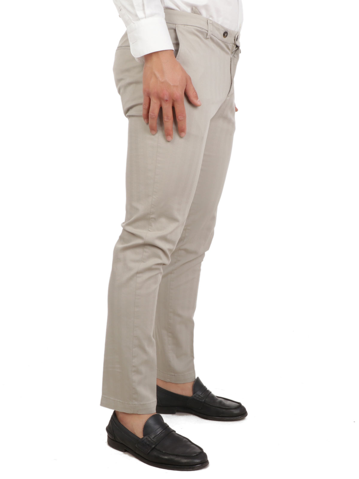 BRIGLIA 1949 Men's Striped Cotton Trousers Light Grey | BG04.32046 | Botta  \u0026 B Online Store