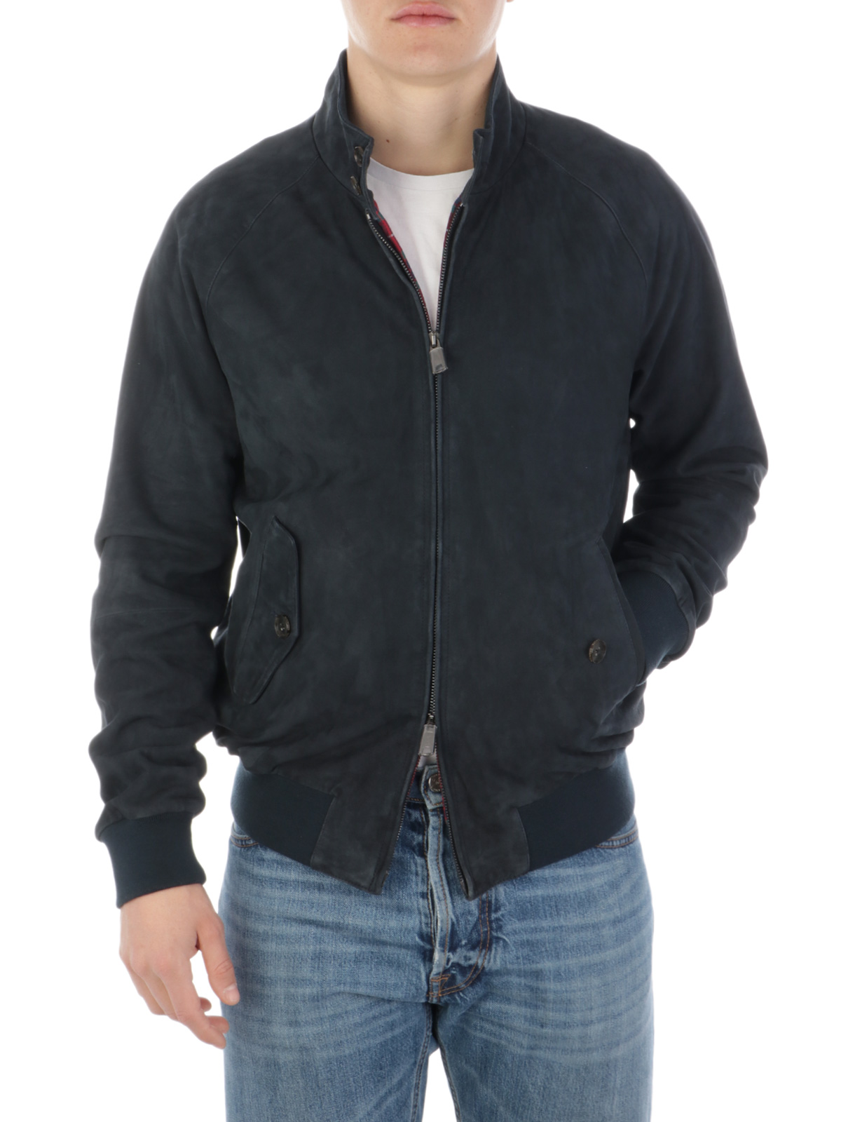 BARACUTA Men's G9 Suede Jacket Navy | BRCPS0939 UT2623 | Botta & B ...