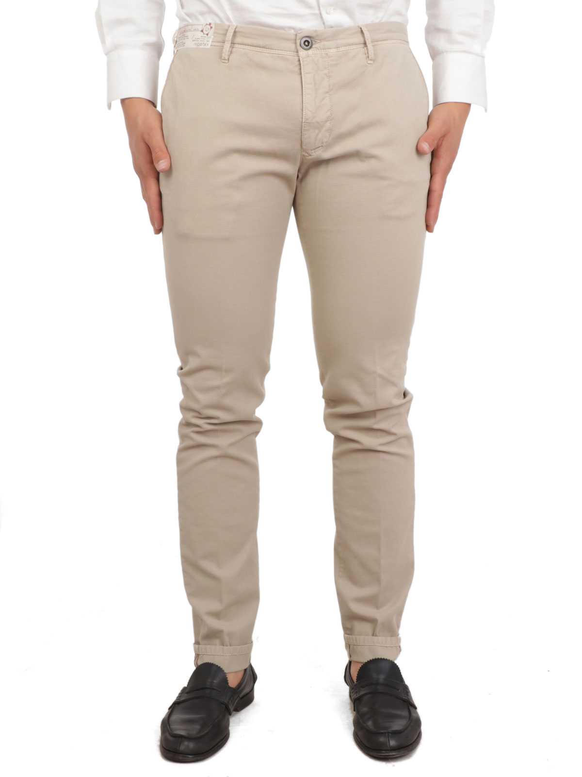 INCOTEX Pantaloni Uomo in Cotone Stretch Beige | 11S104.9695S | Botta \u0026 B  Abbigliamento