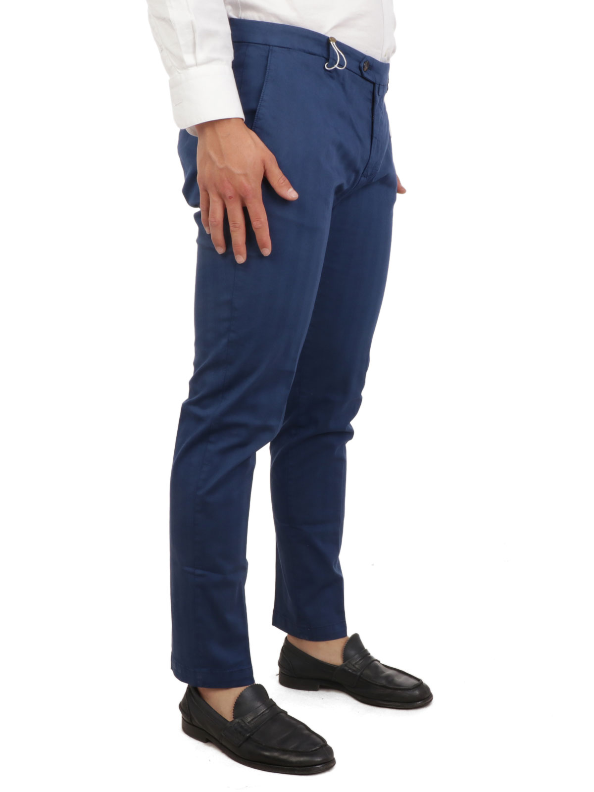 BRIGLIA 1949 Pantalone Uomo in Cotone Rigato Blu | BG04.32046 | Botta \u0026 B  Abbigliamento