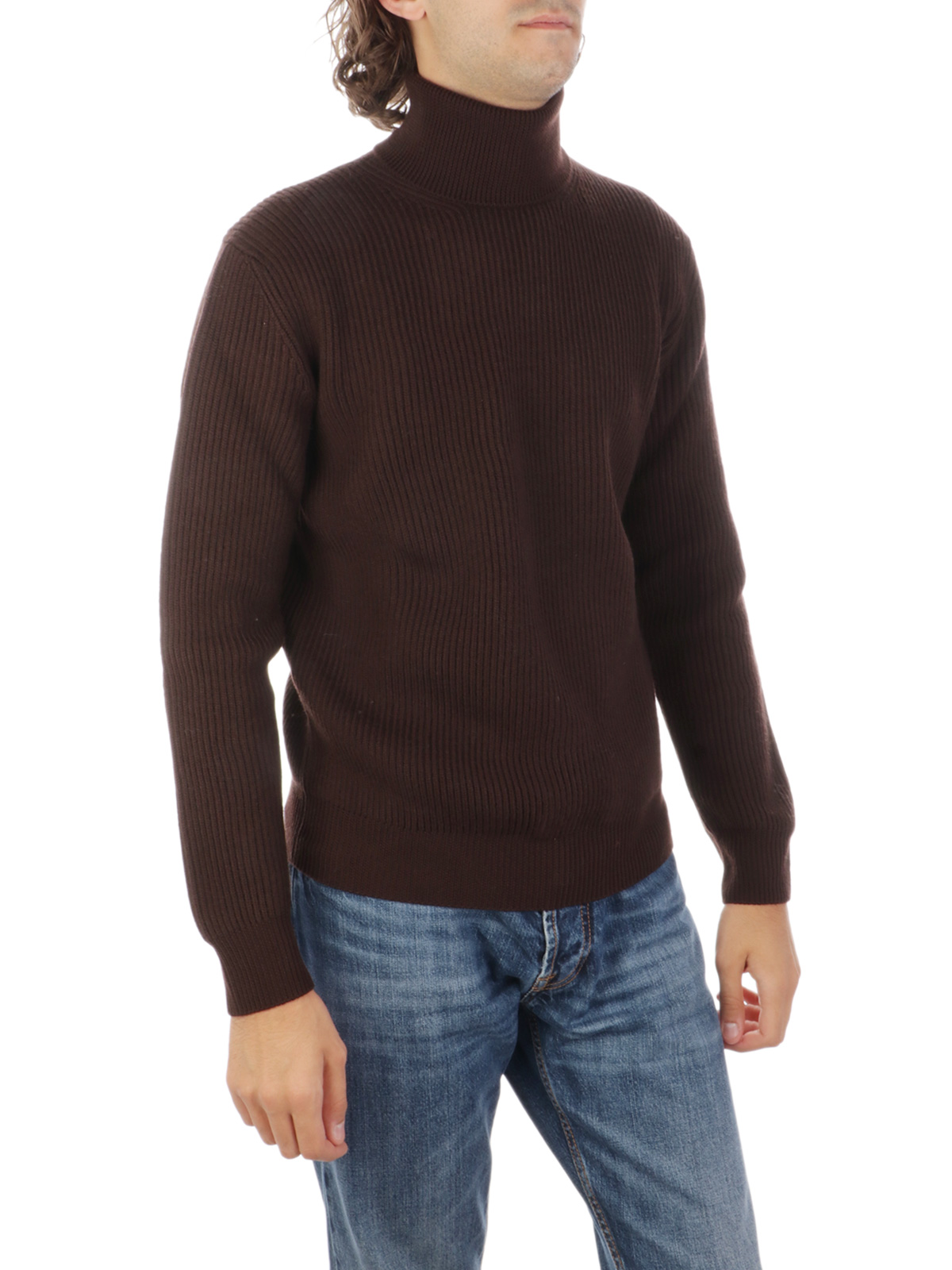 ALTEA Dolcevita Uomo in Lana a Coste Marrone 2361111 Botta B