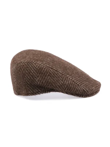 Picture of ALFONSO D'ESTE | Men's Virgin Wool Harringbone Flat Hat