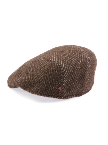 Picture of ALFONSO D'ESTE | Men's Virgin Wool Harringbone Flat Hat