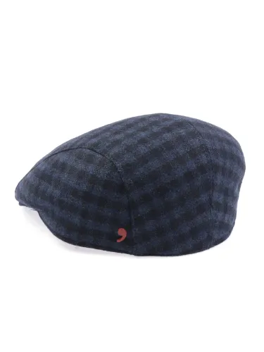 Picture of ALFONSO D'ESTE | Men's Virgin Wool Checked Flat Hat