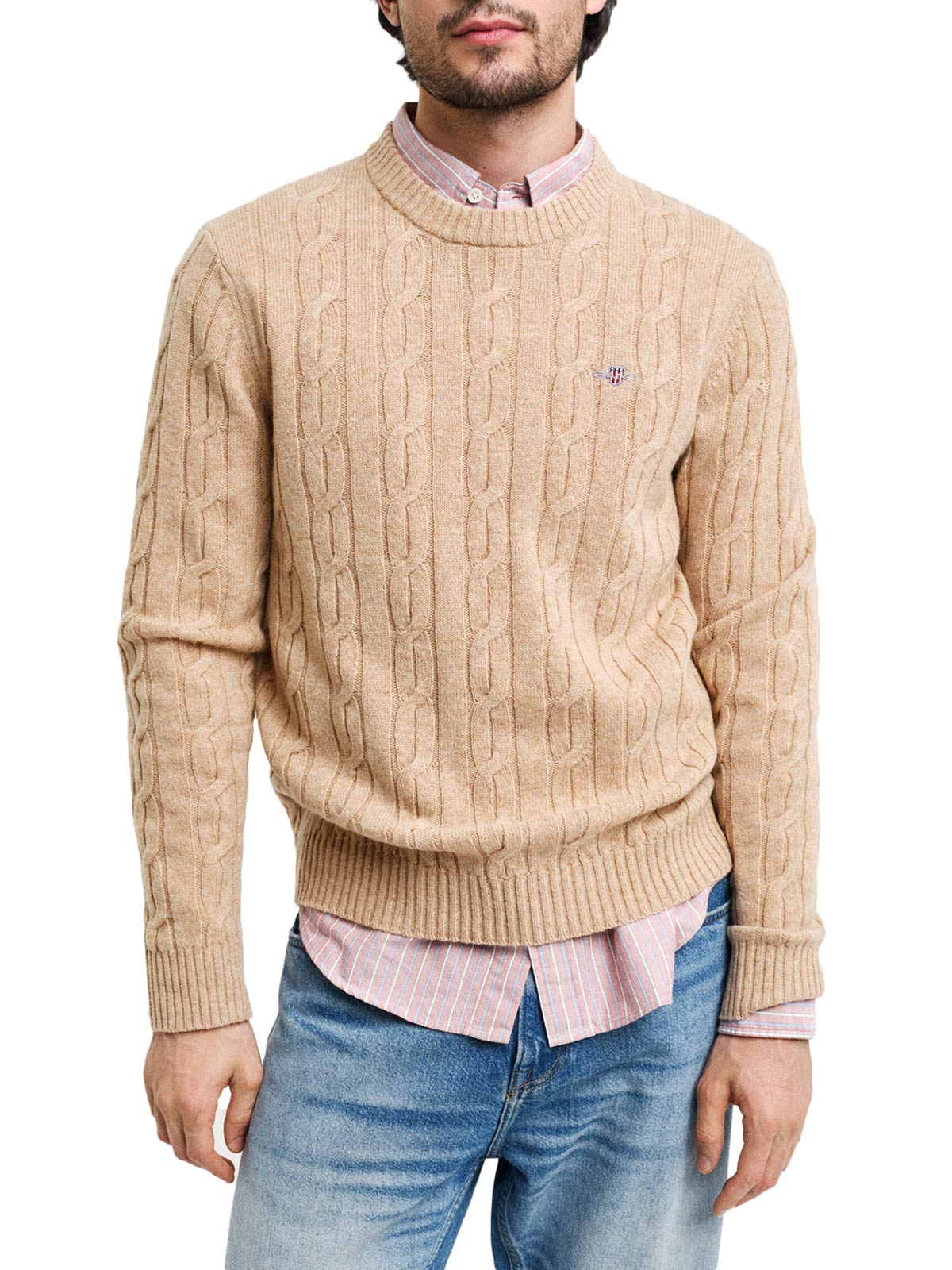 Gant Lambswool Cable C Neck