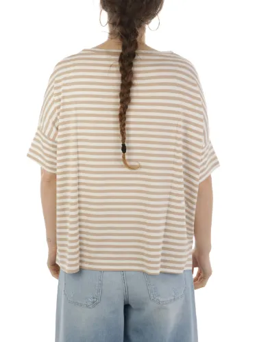 Picture of MAIDAMILA | Women's Striped Elbow Sleeve Blouse