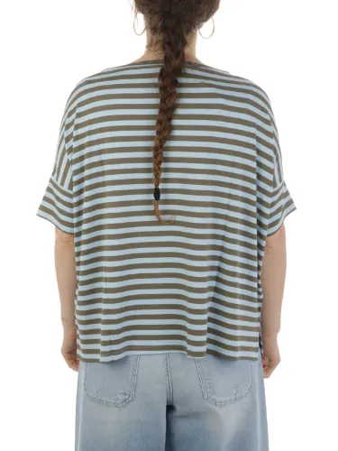 Picture of MAIDAMILA | Women's Striped Elbow Sleeve Blouse
