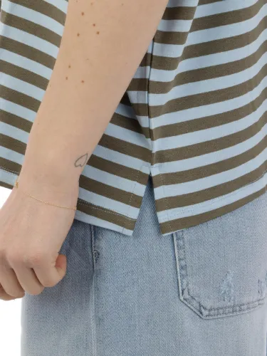 Picture of MAIDAMILA | Women's Striped Elbow Sleeve Blouse