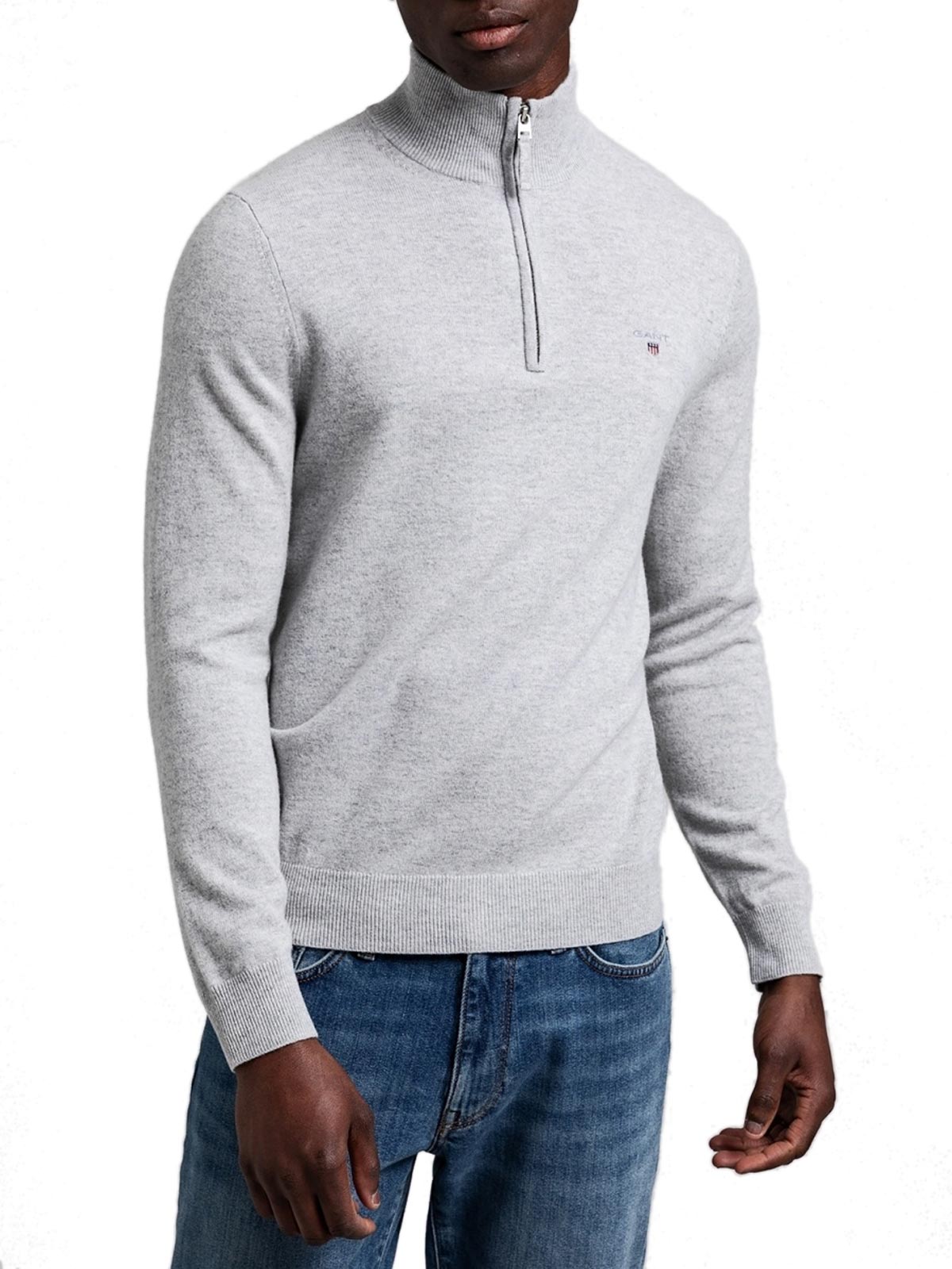 gant superfine lambswool half zip sweater