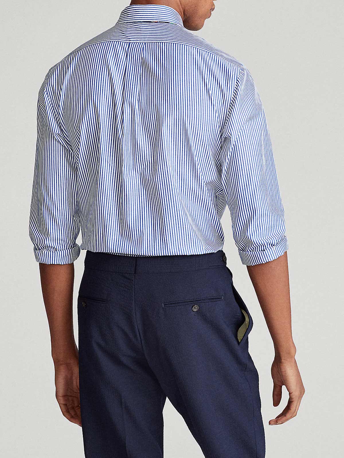 POLO RALPH LAUREN Camicia Uomo a Righe in Popeline White ...
