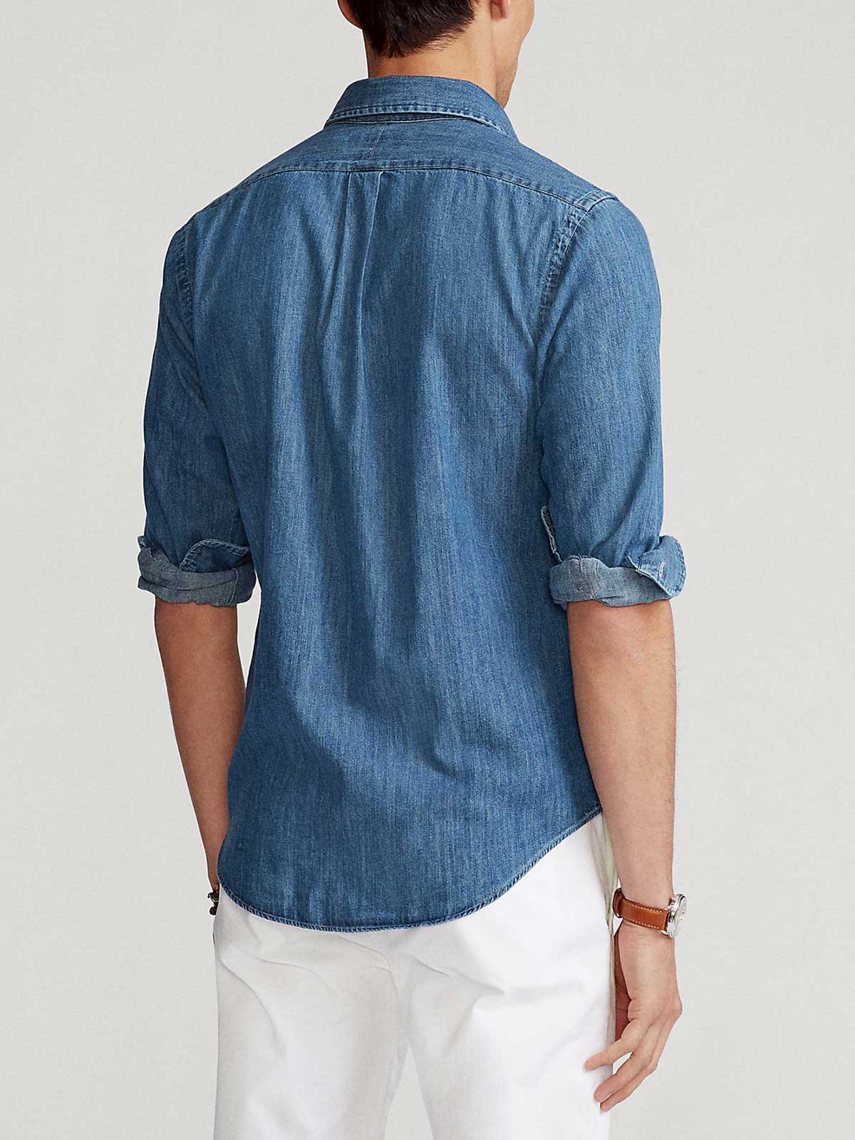 polo ralph lauren custom fit denim shirt
