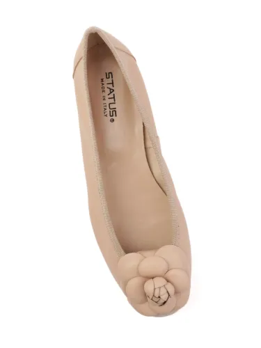 Picture of STATUS | Women's Leather Flat Shoes with Flower