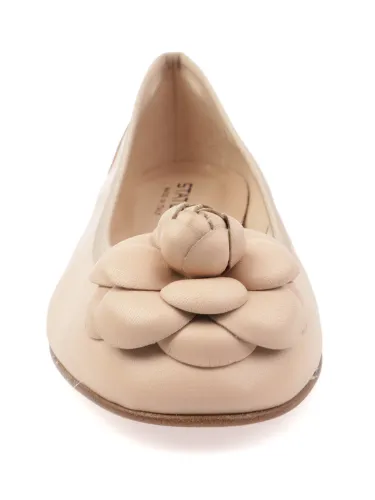 Picture of STATUS | Women's Leather Flat Shoes with Flower