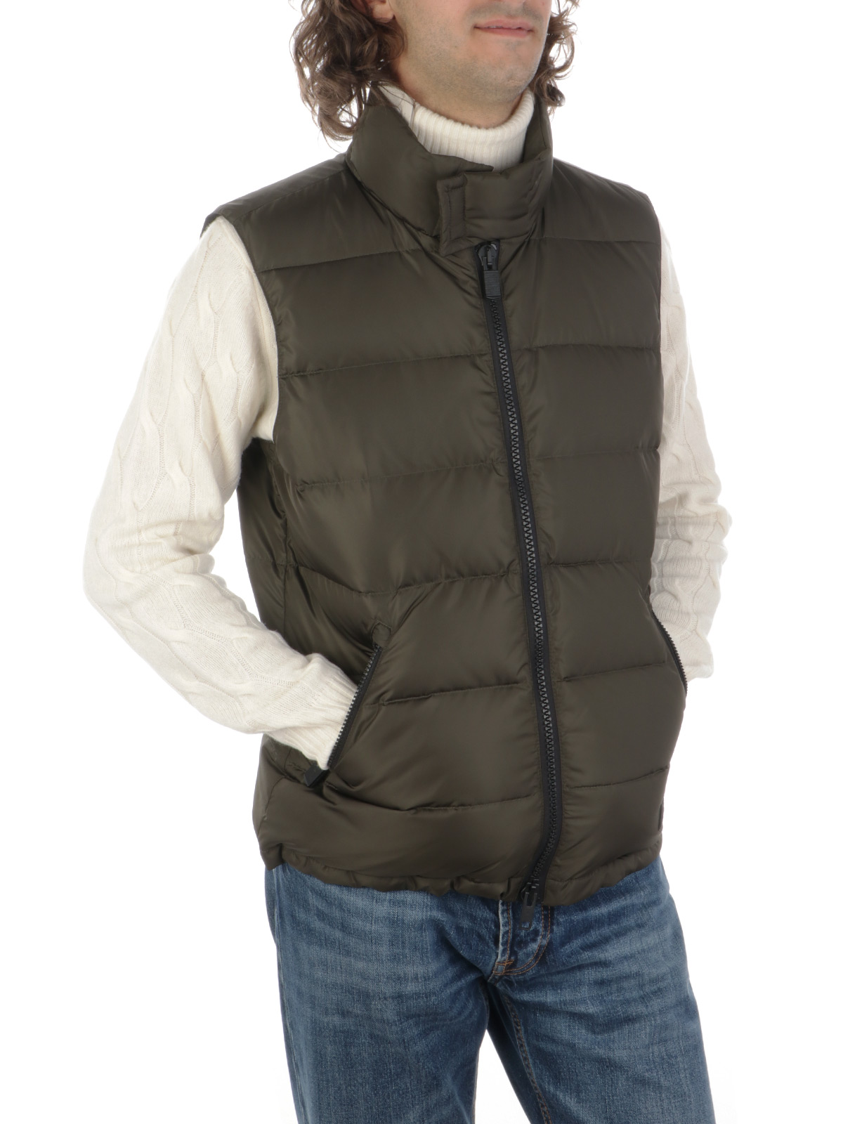 ASPESI Men's Piuma Slim Quilted Vest Military Green | I016V006