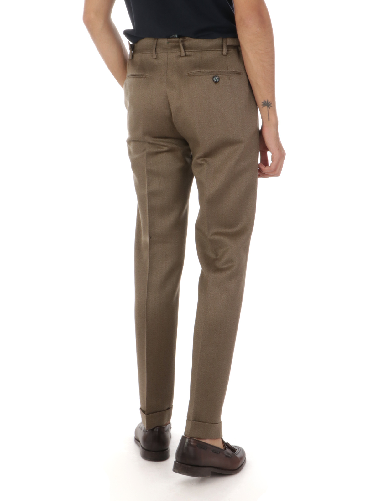 BERWICH Pantalone Uomo Retrolong in Lana Beige AF1460 Botta B Abbigliamento