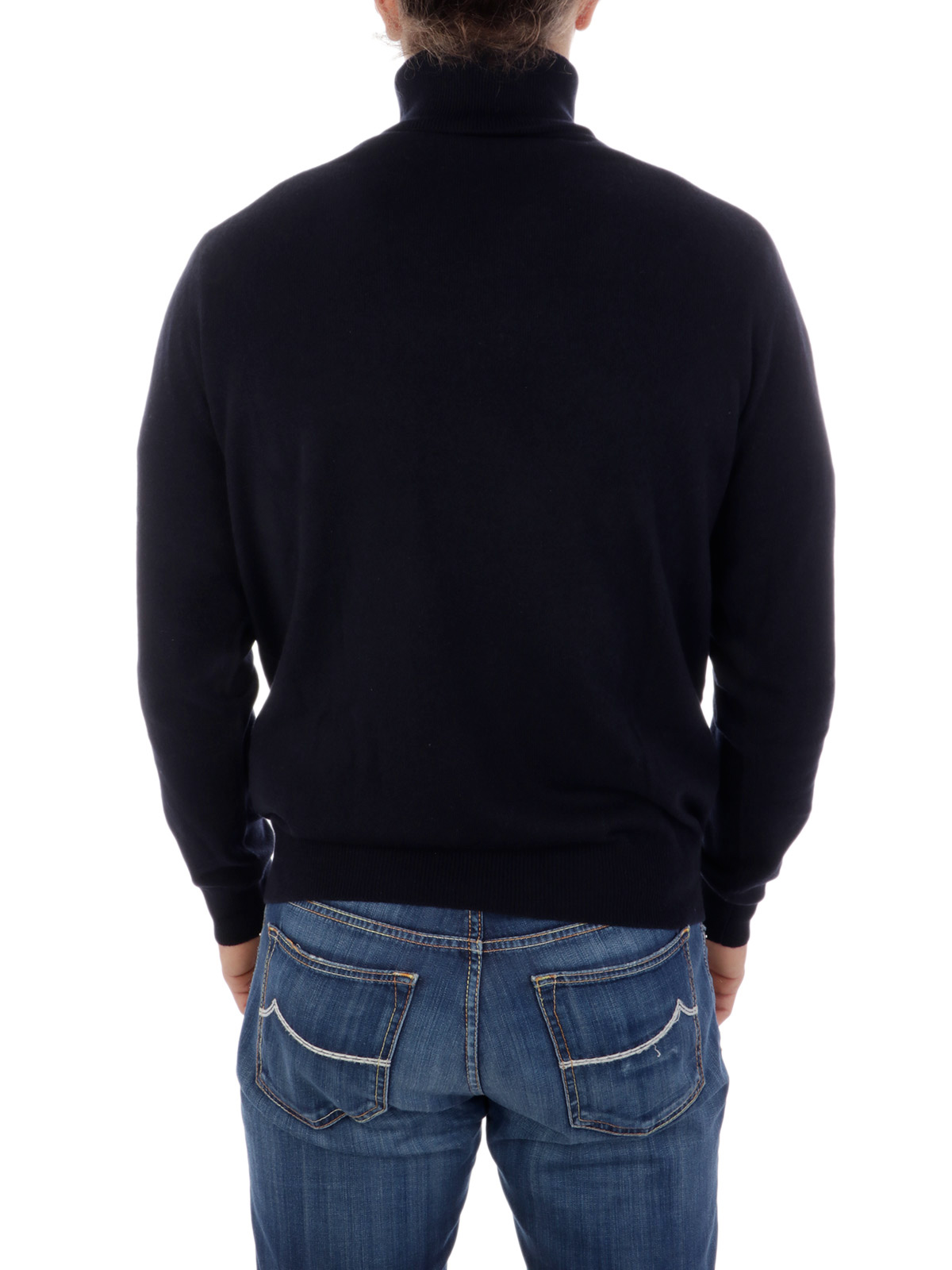 ONES Men's Cashmere Turtleneck Sweater Dark Blue | ONES_005 | Botta & B ...