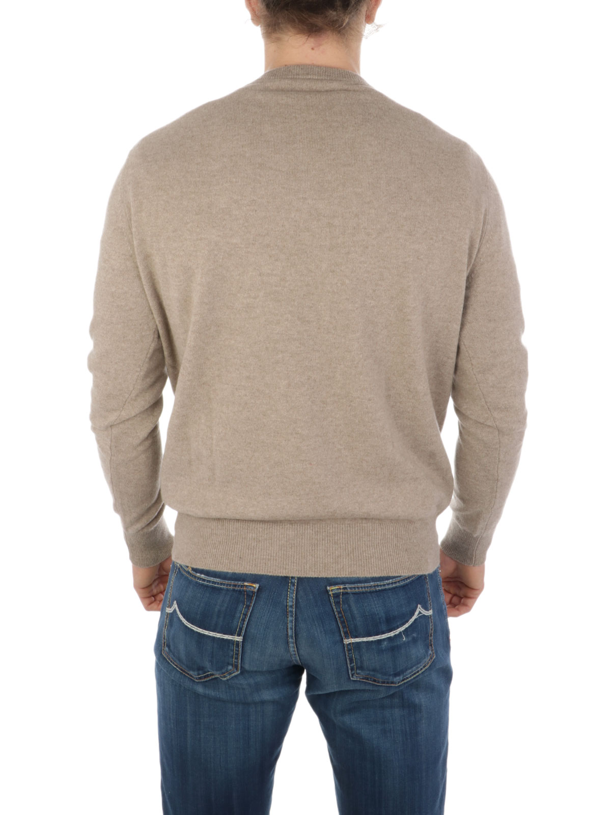 ONES Men's Cashmere Crewneck Sweater Beige | ONES_001 | Botta & B ...
