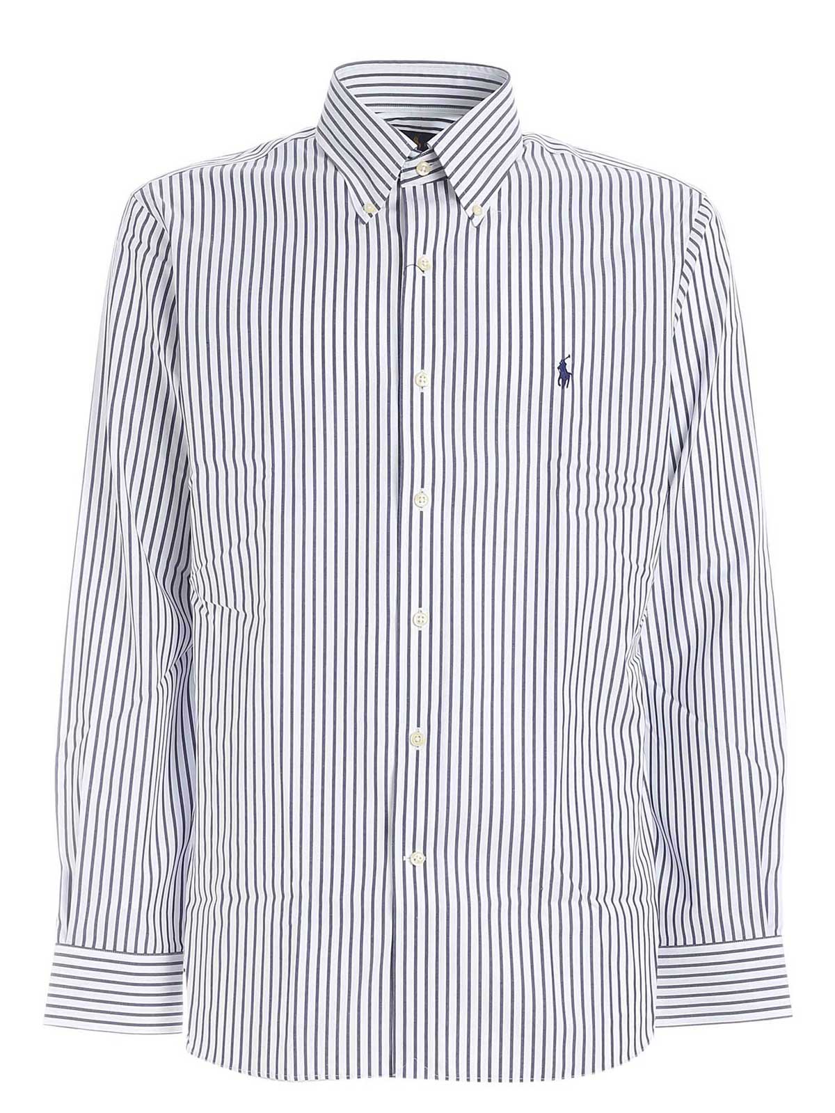 polo ralph lauren blue striped shirt