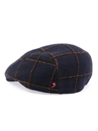Picture of ALFONSO D'ESTE | Men's Checked Wool Flat Hat