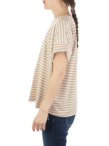 Immagine di B.YU | T-Shirt Donna Girocollo Riga Lurex