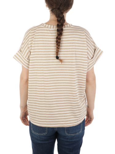 Immagine di B.YU | T-Shirt Donna Girocollo Riga Lurex