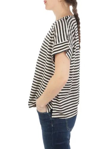 Immagine di B.YU | T-Shirt Donna Girocollo Riga Lurex