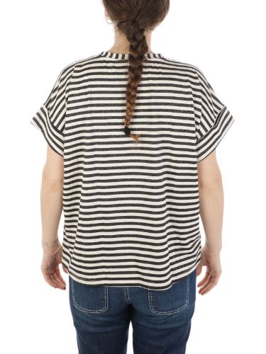 Picture of B.YU | Women's Lurex Striped Roundneck T-Shirt