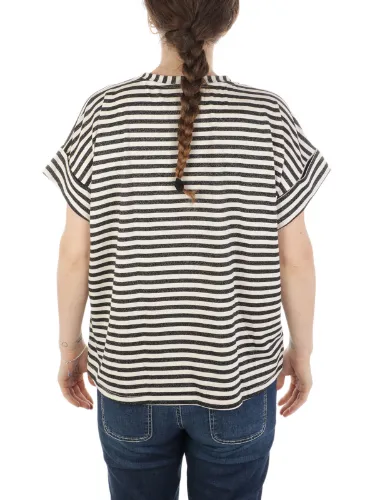 Immagine di B.YU | T-Shirt Donna Girocollo Riga Lurex