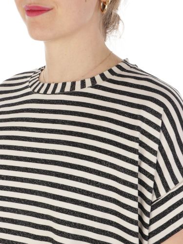 Picture of B.YU | Women's Lurex Striped Roundneck T-Shirt